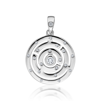 18ct labyrinth diamond pendant