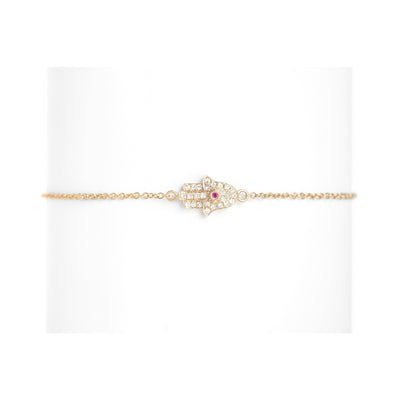 Gold & Diamond Hamsa Bracelet