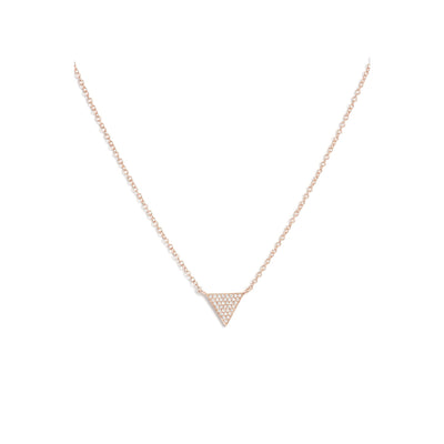 Gold & Diamond Pave Triangle on Chain