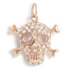 Gold & Diamond Pave Skull & Crossbone Pendant