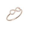 Gold and diamond infinity symbol stack ring