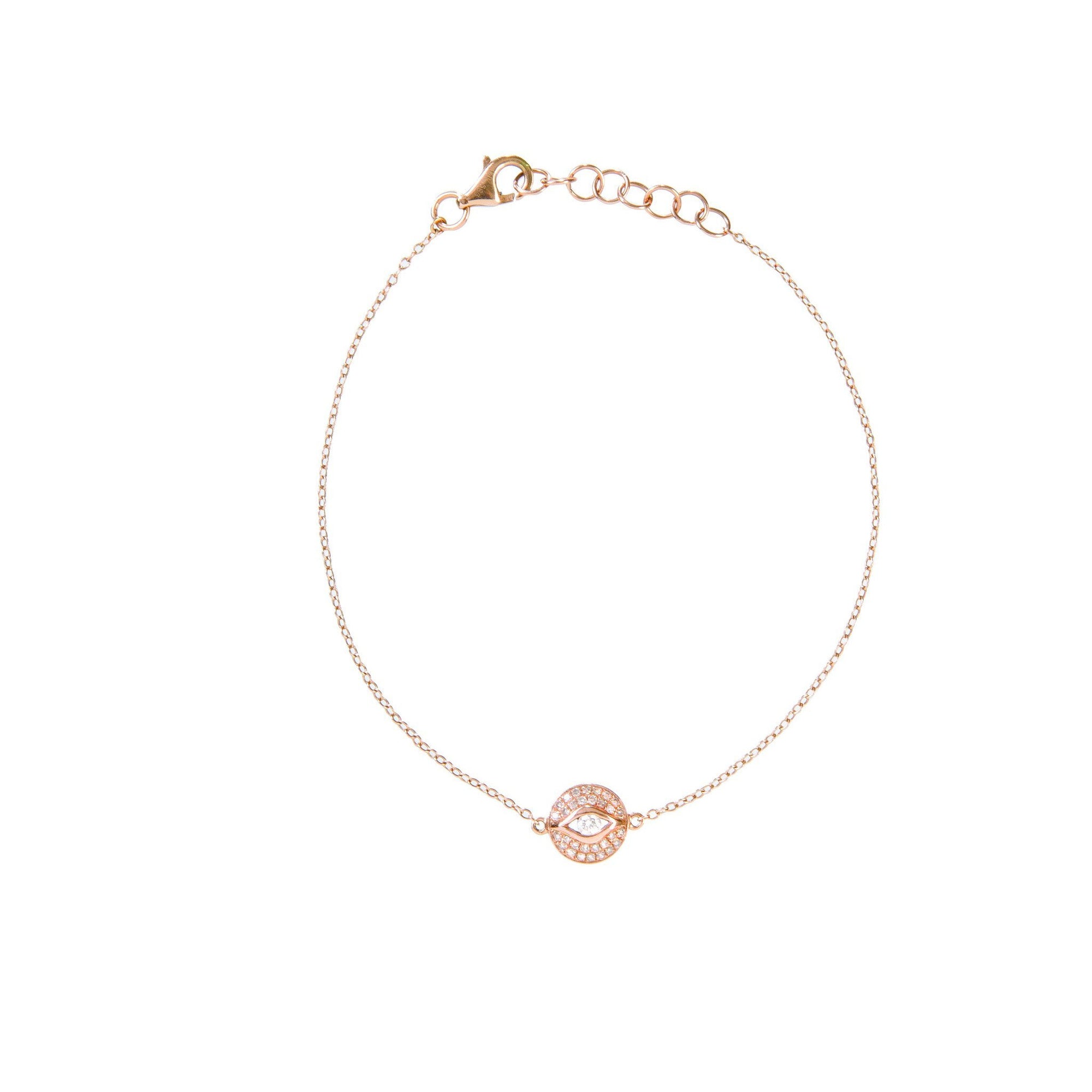 Gold & Diamond Evil Eye Bracelet