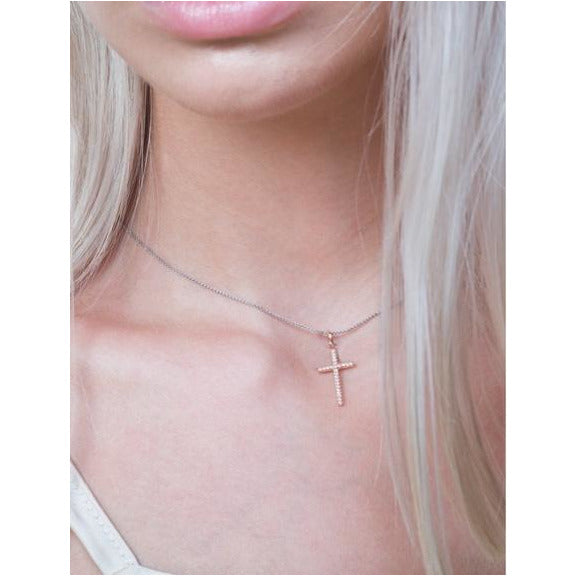 Gold & Diamond Cross Pendant