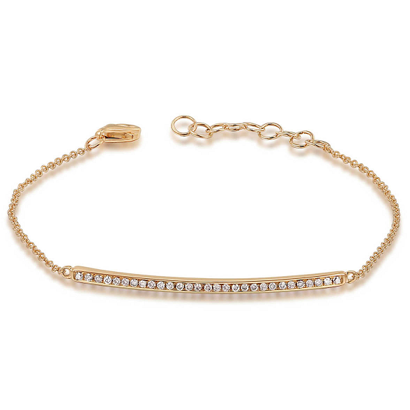 Gold & Diamond Plate Bracelet