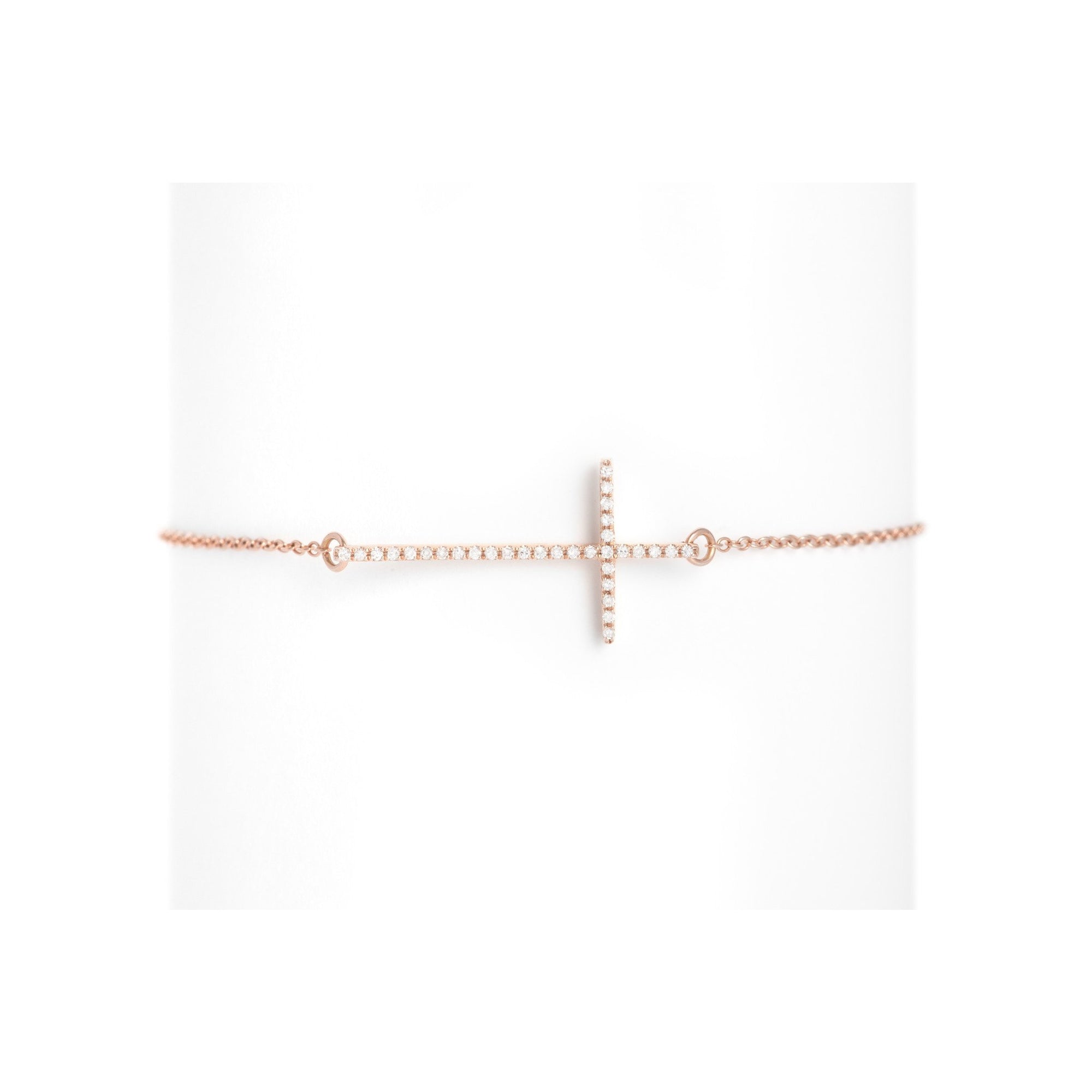 Gold & Diamond Cross Bracelet