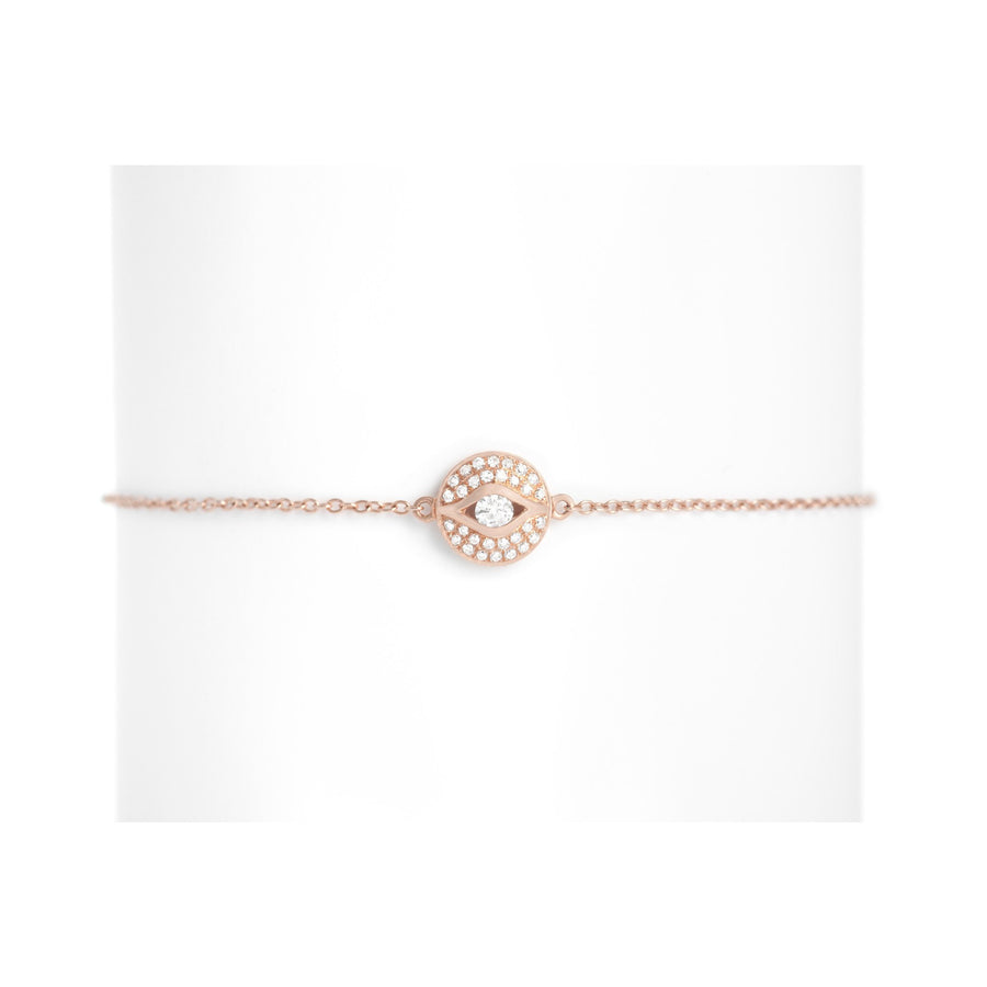 Gold & Diamond Evil Eye Bracelet
