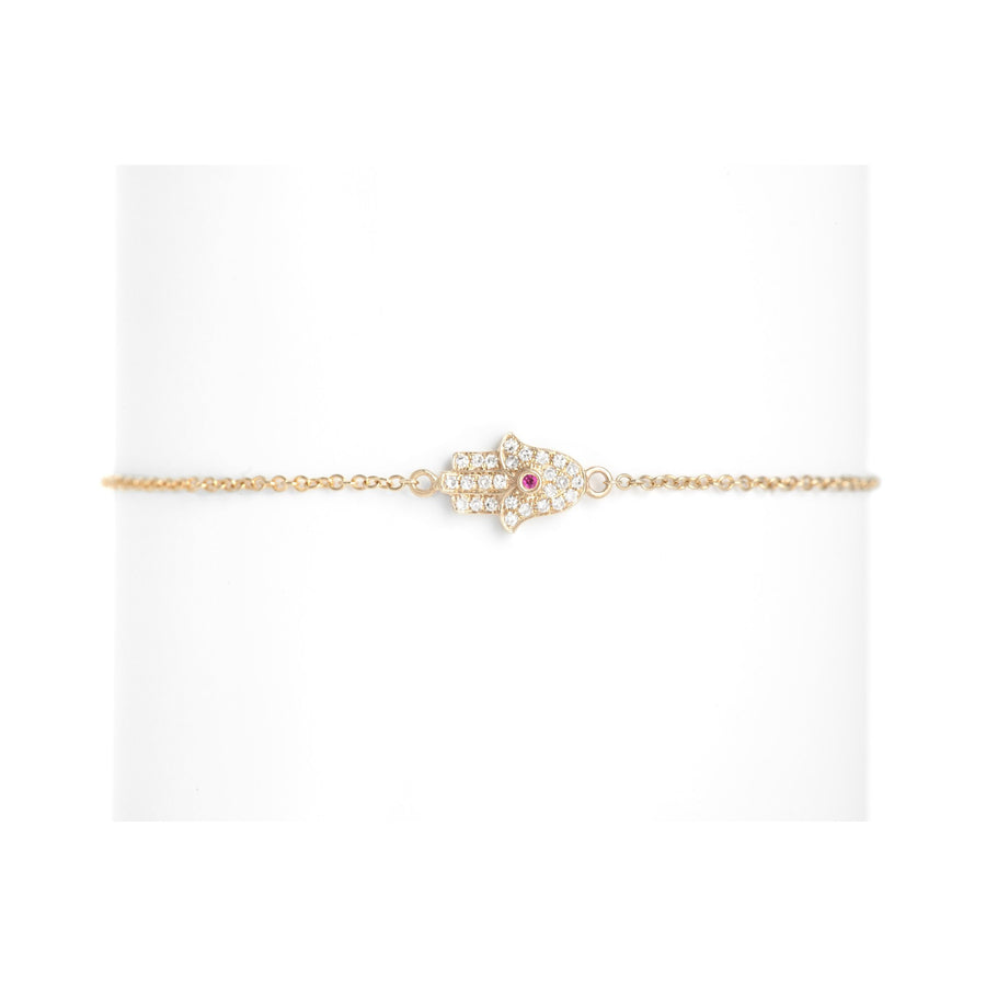 Gold & Diamond Hamsa Bracelet