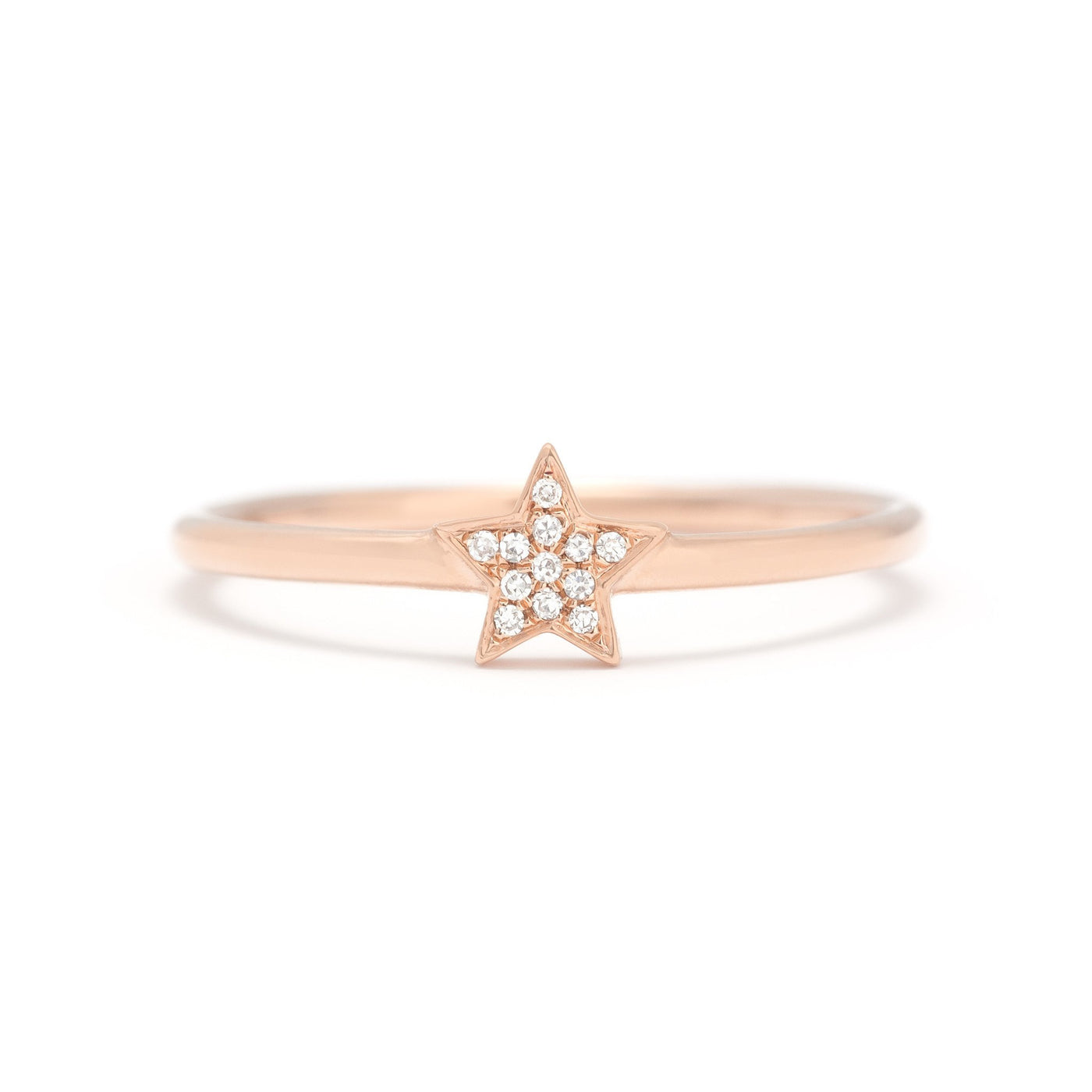 Gold & Diamond Star Stack Ring