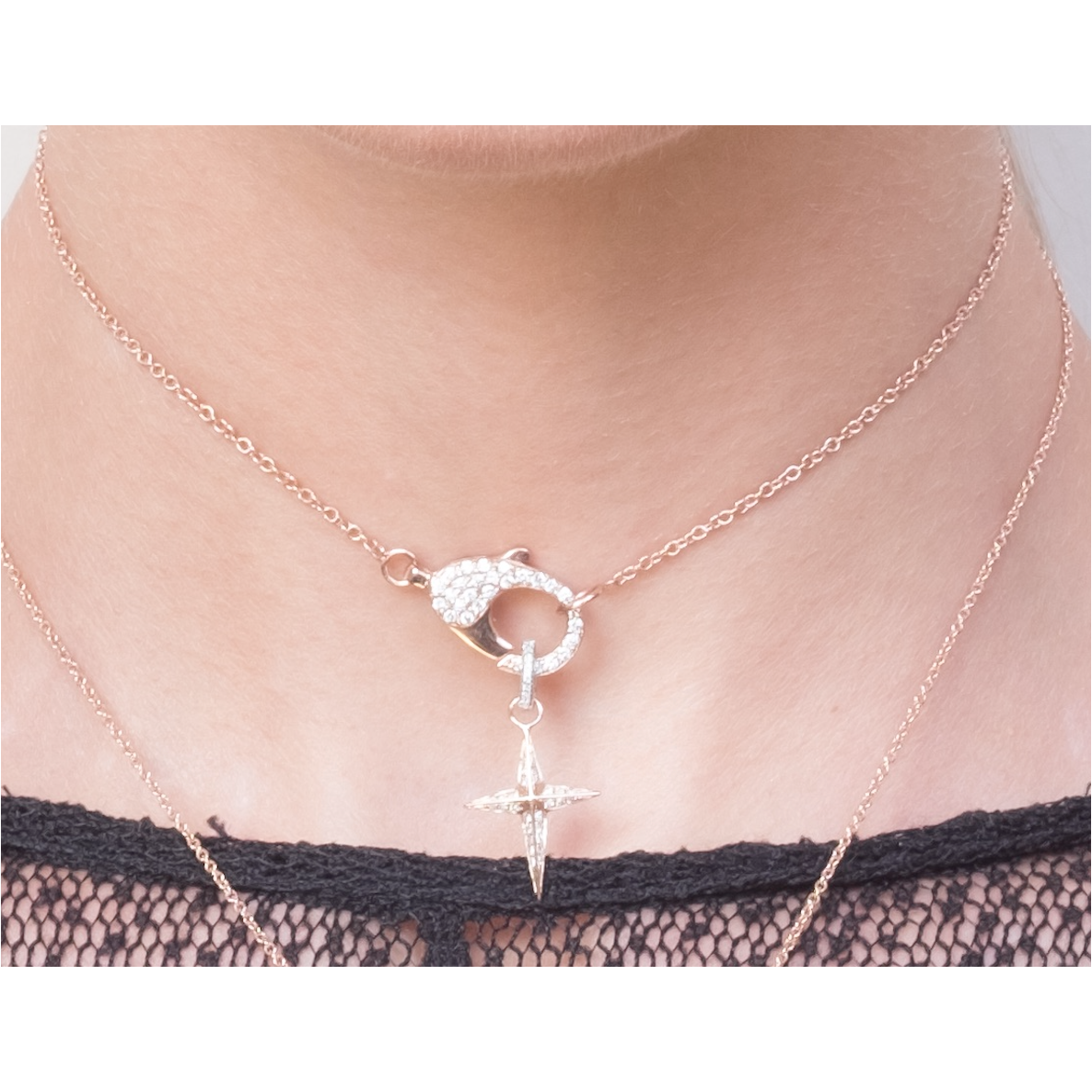14ct cross charm on openable bail - Ambra Jewellery