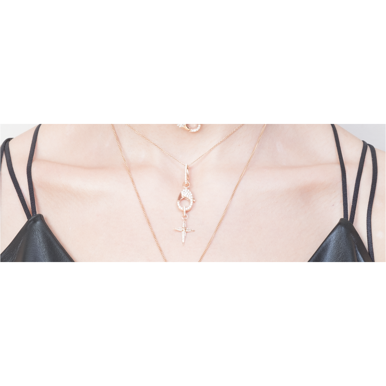 Faceted Gold & Diamond Cross Pendant