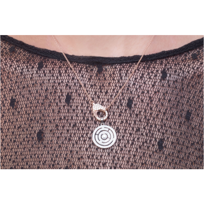 18ct diamond labyrinth pendant