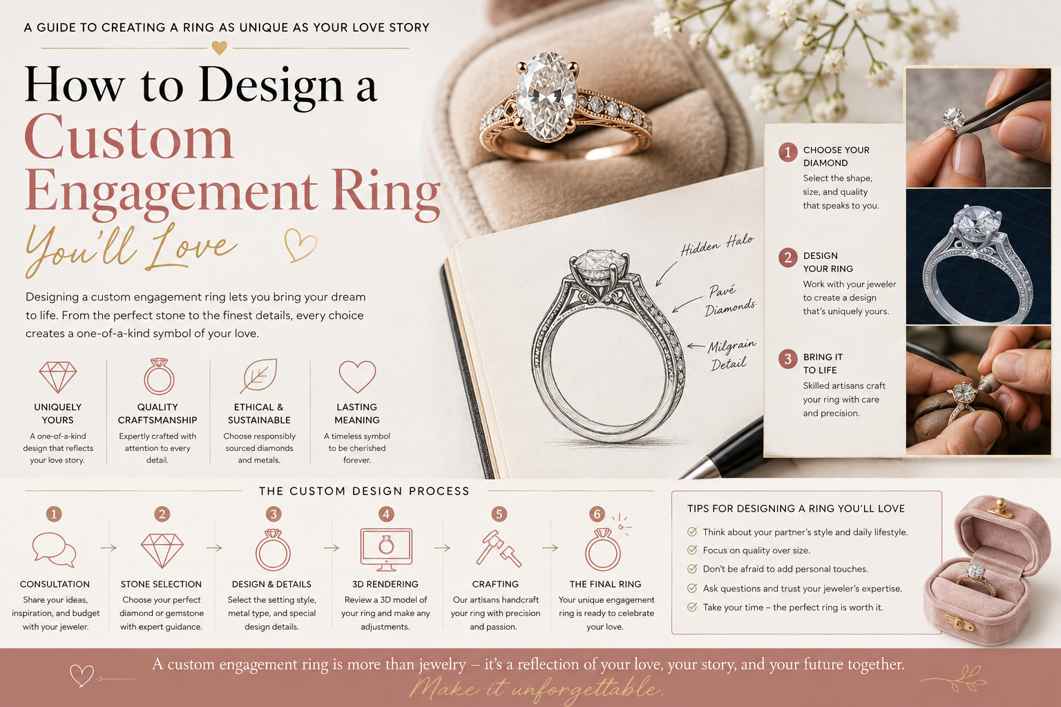 How to Design a Custom Engagement Ring You'll Love