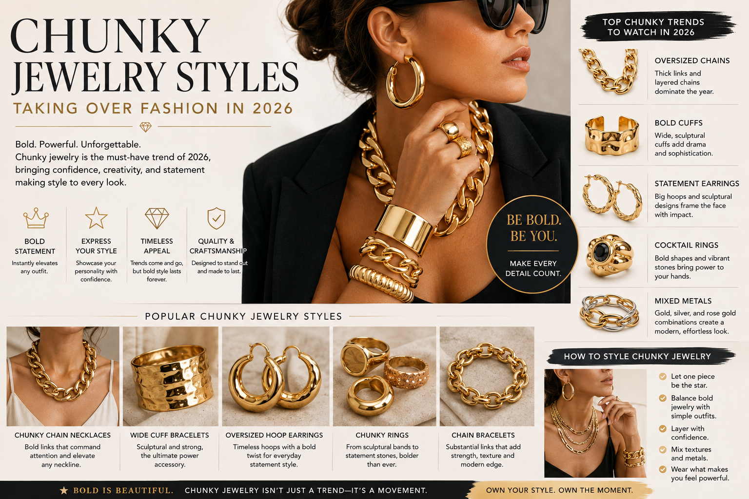 Chunky Jewelry Styles Taking Over Fashion in 2026