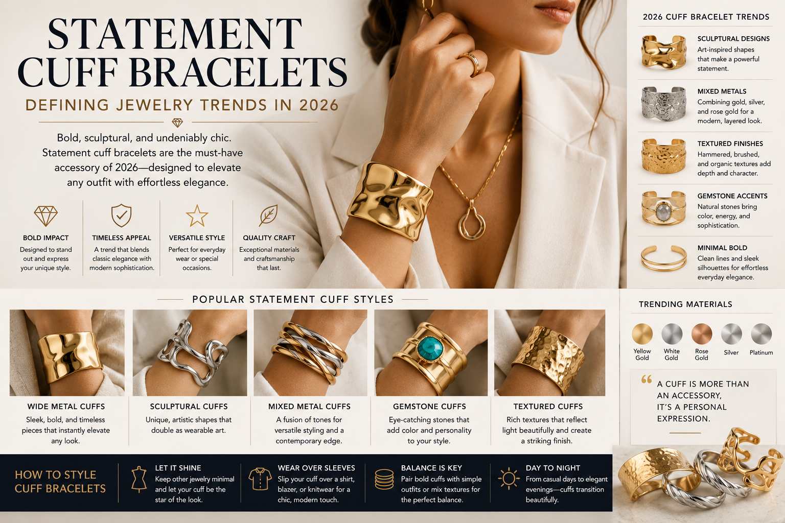 Statement Cuff Bracelets Defining Jewelry Trends in 2026